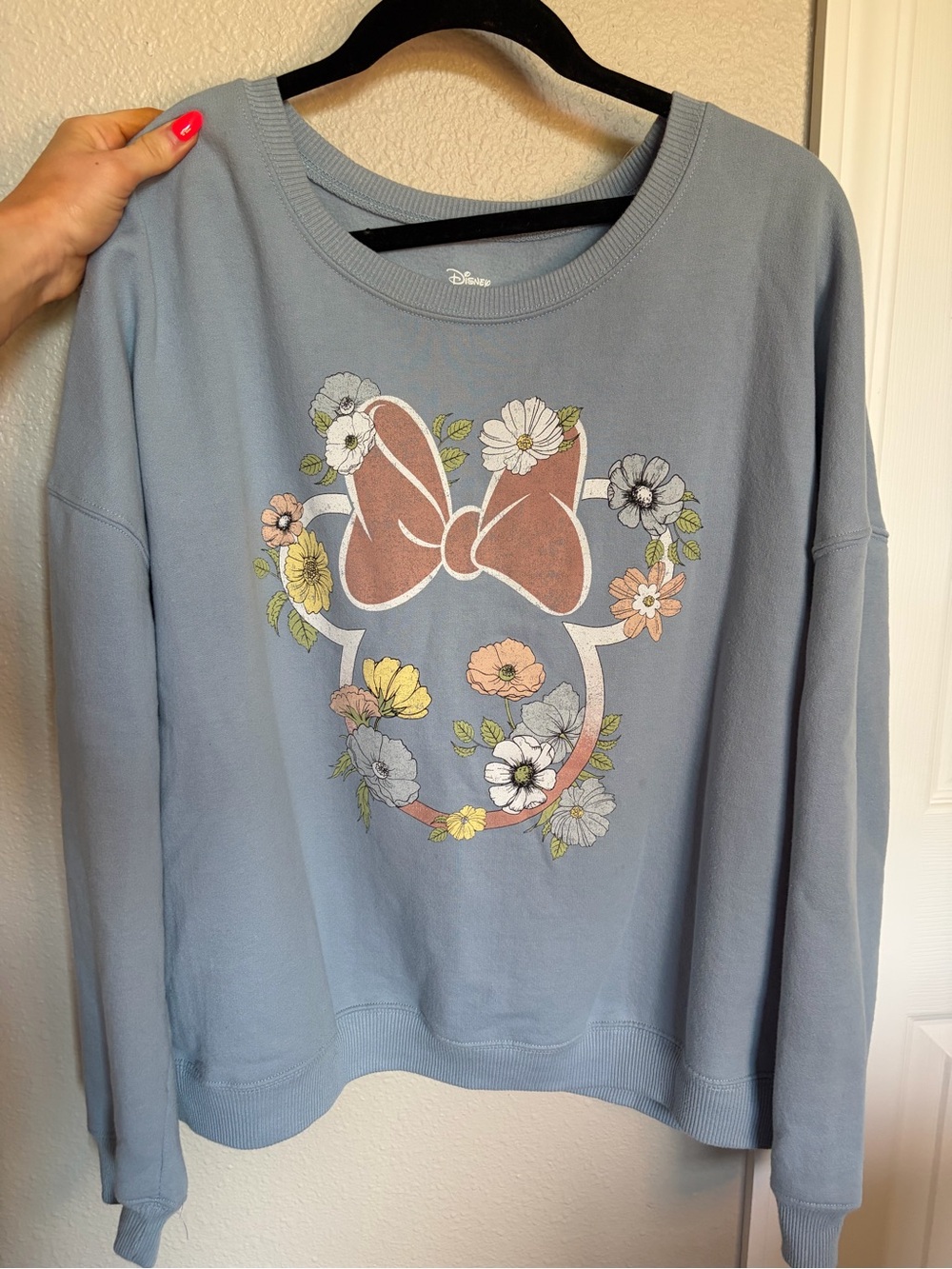Disney Minnie Mouse Pullover Sweatshirt in Gray with White Print